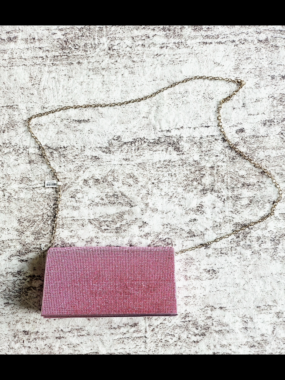 Pink Rhinestone Chain Clutch Shoulder Bag NWT